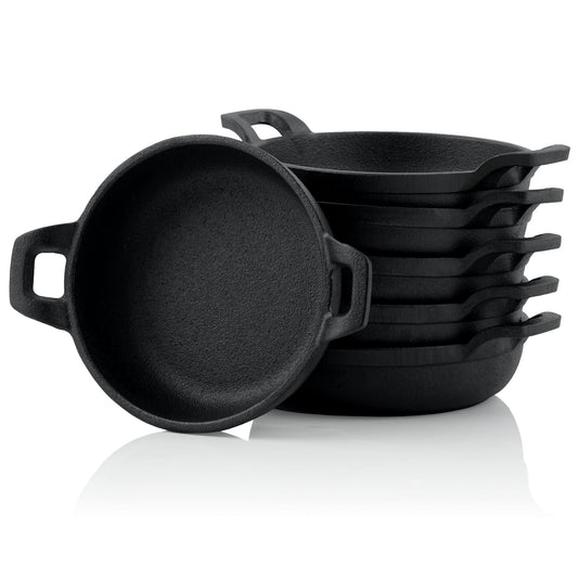 BBQ-Toro cast iron grill pans (set of 6) | Ø 13 cm | pre-seasoned | Cast iron grill pans, pans, serving pans, grill pans, cast iron pans