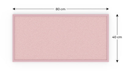 ALLboards pinboard with pink wooden frame 80x40cm cork board cork wall pinboard cork