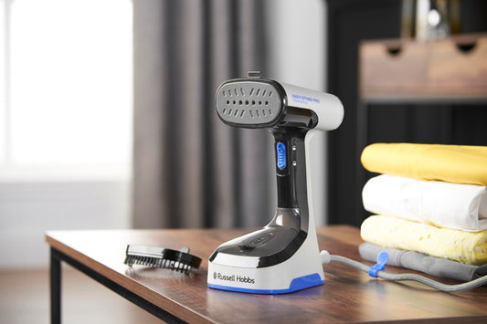 Russell Hobbs Steam & Fold Garment Steamer (1500W, quick heating, includes fabric attachment, collapsible design, space-saving cord storage, 3m cord, travel iron) Iron 26740-56.
