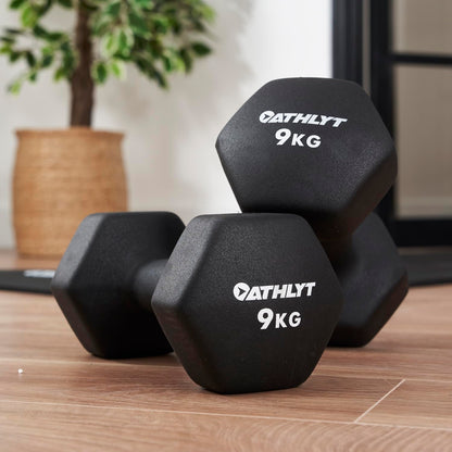 Athlyt - Neoprene dumbbells weights, 2 X 9 kg