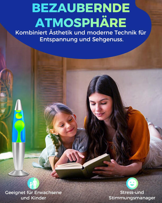 DoRight Lava Lamp 13.5 inch Retro Rocket, Green Wax/Blue Water Decorative Lava Lamps, 1.85M Wires, EU plug with 2x25W R39 E14 Lava Lamp Bulb for Kids & Adults Gift AC220-240V