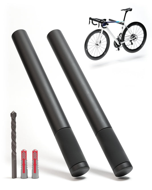 Borrow bike wall mount made of wood with a 20 kg capacity - stable wall mount for road bike, MTB, and E-bike - Black natural