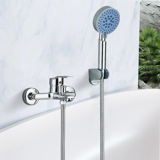fyheast bathtub faucet with hand shower bathtub fittings set with 5 functions brass shower faucet water tap bathtub set with shower head and 1.5m hose for bathtub and bathroom chrome