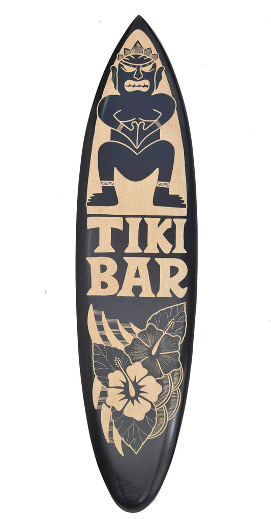 Interlifestyle Surfboard 100cm Tiki Bar Hawaii Decoration Surfboard made of hardwood black