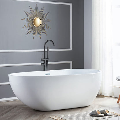 Rozin Freestanding Tub Faucet Black Bathroom Faucet with Hand Shower Floor Mount Bathtub Faucet 2 Handles 360° Rotate Shower Faucets for Tub
