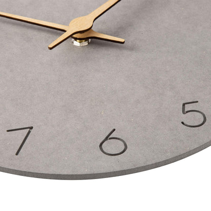 Warminn MDF Wood Wall Clock Silent Modern 30cm Quartz Large Battery Operated Clock Easy to Read for Room Home Kitchen Bedroom Office School (Gray)