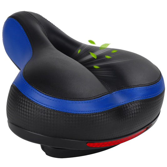 Bike saddle Bicycle seat for men and women Comfortable Soft Gel Bike Saddle Waterproof Breathable with reflector Blue