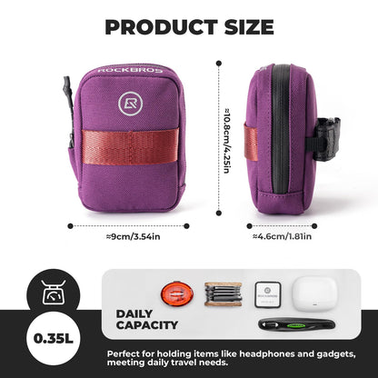 ROCKBROS bike saddle bag Mini Portable Bicycle Saddle Bag Compact Storage Bag Road Bike Mountain Bike Saddle Bag Bike Accessories