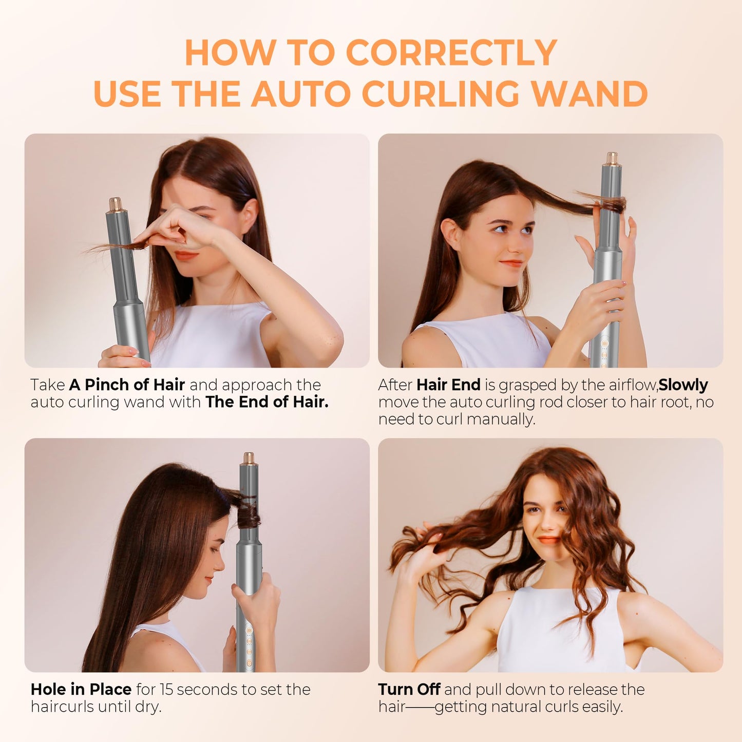 Airstyler 8 in 1 high-speed ion hair dryer 110,000RPM blow dryer with air curler, hot air brush, hairbrush, round brush hairdryer, curling brush hairstyler styling brush gift for women, 1400W.
