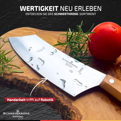 Sword Crown Kitchen Knife Set Solingen - Fruit & Vegetable Knife, 2 pieces, stainless steel, rustproof, olive wood, 3" blade.