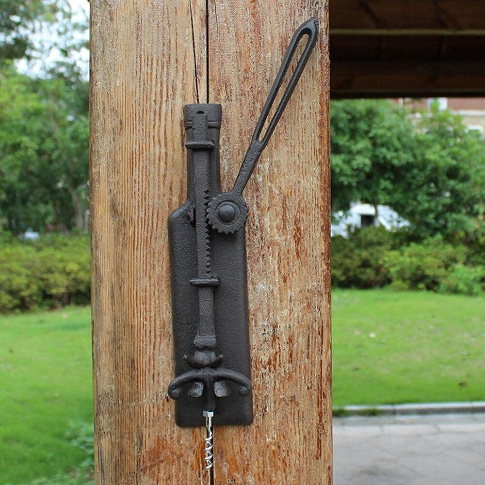 AFUDER Wall Mounted Wine Opener European retro cast iron craftsmanship for home use Corkscrew Kitchen Bar Counter Decoration