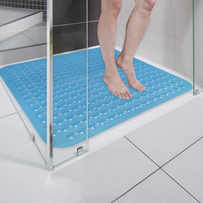 Non-slip 80x80 shower mat with suction cups, PVC shower mat with anti-slip features, non-slip shower insert.
