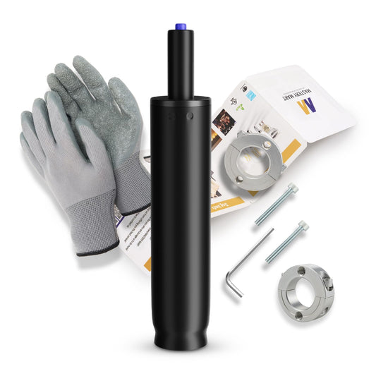 Mastery Mart Gas Cylinder Replacement, with 251mm - 346mm gas cylinder for office chair, gloves, cylinder removal tool, cylinder clamp shafts (28mm), long screws, L screwdriver.