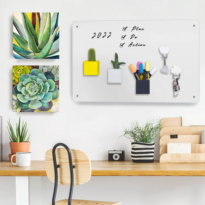 Raweao White Magnetic Board for Wall, 43.5x29x0.08cm Magnetic Metal Board Wall Panels for Fridge Magnet Collection, Metal Board Ideal for Home, Kitchen, and Office (White - 2 Pieces)