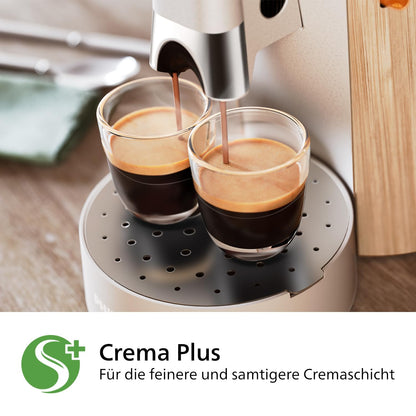 Philips Senseo Select Coffee Pad Machine - Intensity Plus, Memo function for 3 coffee specialties, Crema Plus, Environmentally friendly product with 37% bio-based plastic, Silk White (CSA240/05)