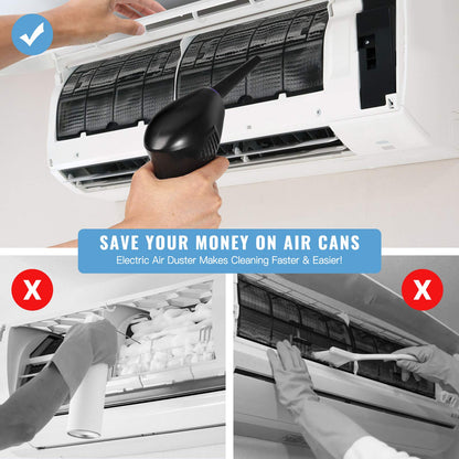 Fulluky Electric Dust Blower, Air Duster with 15000mAh Battery/LED Light for PC Cleaning, Laptop, Keyboard, Sofa, Car, Office Equipment Cleaning Set.