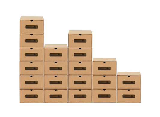 BigDean 20-piece Storage Box with Window Stackable Shoe Storage Storage Box Shoe Box Shoe Box Shoe Box Shoe Drawer Cardboard made of kraft paper