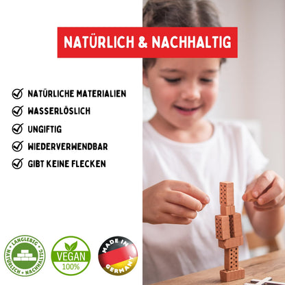 Teifoc 9010 Stone Construction Set - Garden, DIY kit with 145 pieces, perfect for succulents, craft set with mini bricks for building, model building for kids 6+ and adults