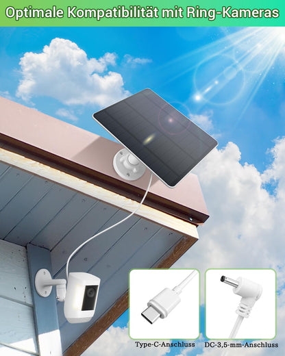 5W Solar Panel for Ring Camera - High performance solar module, IP65 waterproof & durable, solar panel for Ring Stick Up Cam/Pro Battery, Spotlight Cam/Pro/Plus Battery, 360° adjustable bracket (2)