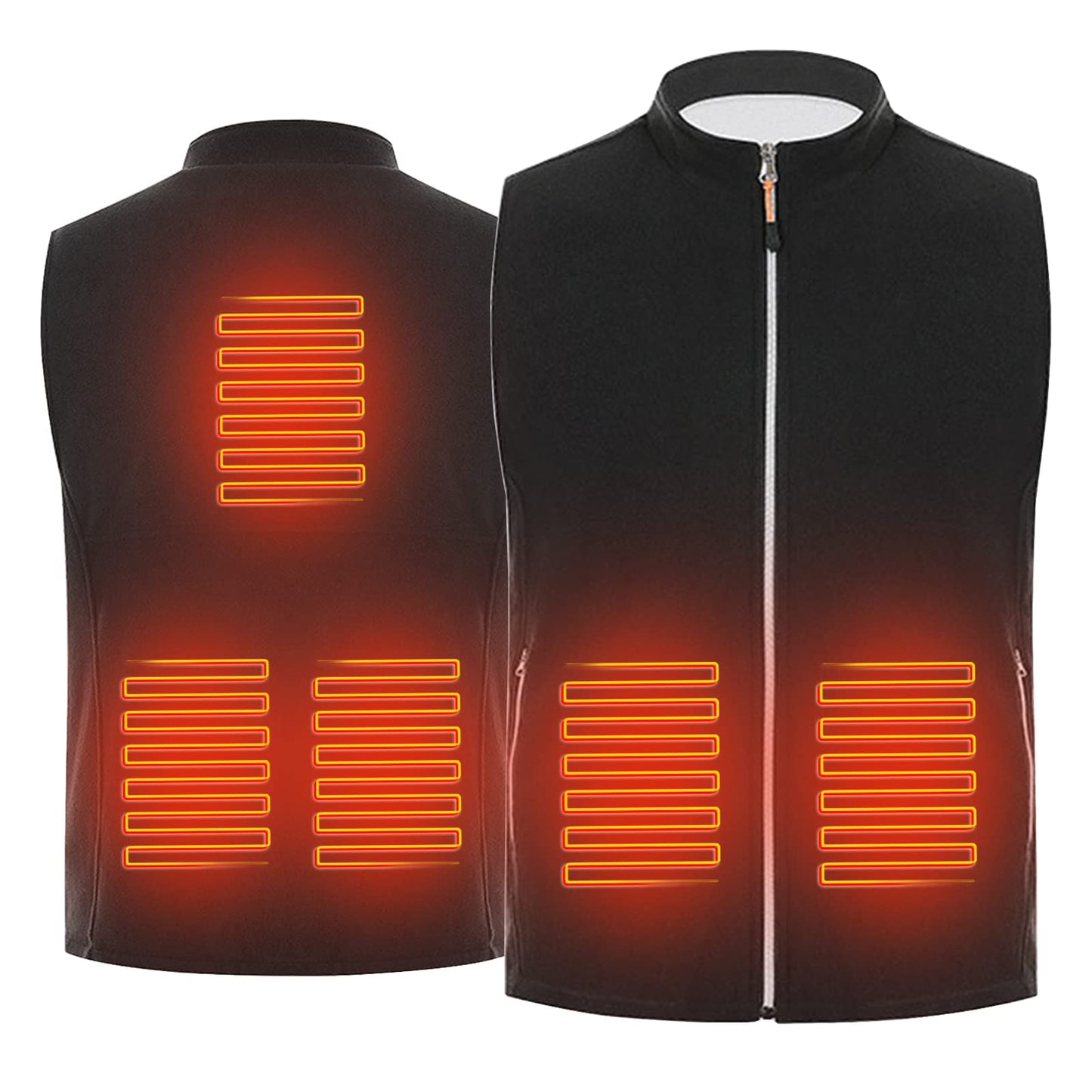 Heated vest for women and men, polar fleece heated vest, warm jacket, unisex electric USB heated vest, ideal for hiking, cycling, hunting (XL).
