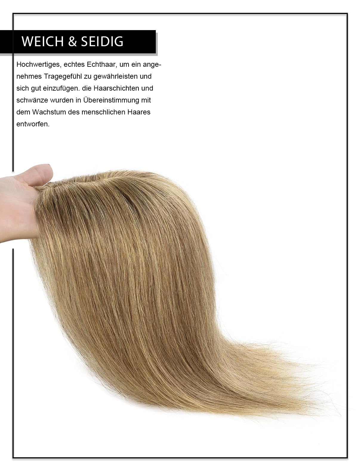 PARXITN Clip in Extensions Real Hair Topper Hair Toppers for Women Clip in Toupee Hair Extensions Real Wiglet Hairpieces 25cm Hair Topper Real Hair Chestnut Brown