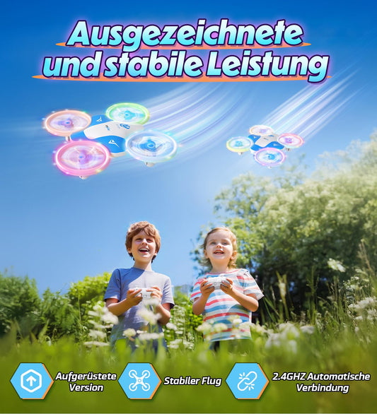 Korffe Mini Drone for Kids Toy for 6 7 8 9 10+ Years Old Boys, RC Airplane Toy Drone for Kids and Beginners with LED Lights Indoor & Outdoor Gifts for Boys and Girls