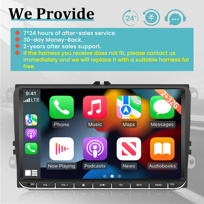 NHOPEEW Android car radio for VW Golf 5 6 MK5 MK6 Caddy Beetle Jetta Passat Polo Tiguan Touran RCD 330 360 / Seat/Skoda, Apple Carplay and Android Auto 9-inch 2+64G + AHD rear view camera