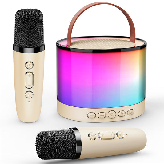 Grail girl gifts 3-12 years, mini karaoke machine with 2 kids microphones Bluetooth toy for girls and boys ages 3-12. Karaoke microphone gifts for kids.