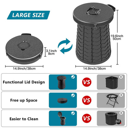Tabeskly Camping Toilets, Outdoor Foldable Camping Toilet Separate Dry Toilet Portable Mobile Toilet Auto Folding Toilet, Plastic, Black.