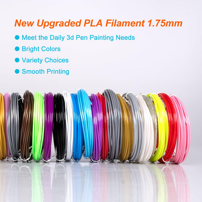 Kretrum 40 Colors 3D Pen Filament PLA 1.75mm 3D Printing Pen Filament Refills Compatible with MYNT3D SCRIB3D 3D Pen NOT Fit Filapen any color 3M Total 394 Feet