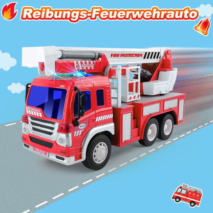 GizmoVine Fire Truck Large, Fire Department Toy Car with Ladder, Sound and Light, Big Car Toy Model, Gifts for Boys Girls, Children Fire Truck Vehicles from 3 4 5 6 7 8 Years
