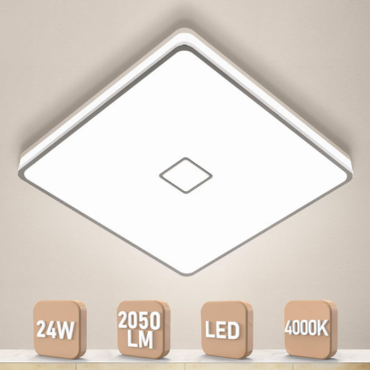 Airand Bathroom Ceiling Light 24W Ceiling Lamp IP44 Waterproof LED Ceiling Light for Bathroom Hallway Kitchen Bedroom Living Room Office Balcony Neutral White/4000K/2050LM/Ø32.5cm