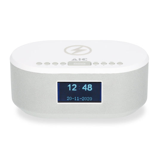 AIC radio alarm clock DAB with charging function Bluetooth QI function USB dual alarm 18DAB white