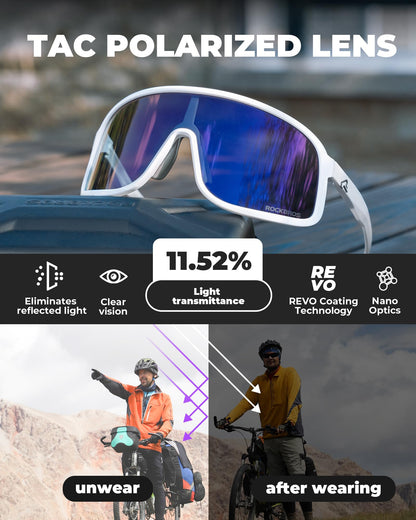 ROCKBROS Bicycle Glasses Polarized Outdoor Cycling Glasses MTB Road Bike Sport Glasses for Men and Women