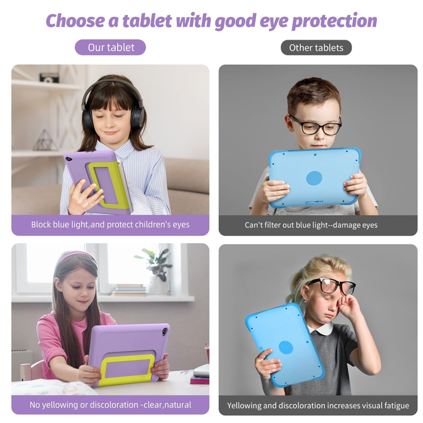 Yicty Kids Tablet｜Upgraded 10-inch Android 14 Tablet for Kids with Protective Case｜Octa-Core｜8+64GB Expandable to 1TB｜Dual Camera｜Parental Controls｜Great Gift for Toddlers