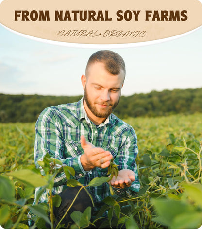 Soy wax flakes for candles 10kg, BOYUJK Premium Natural Candle Wax, 100% soy wax for candle making from organic farming, no additives, safe and pure.