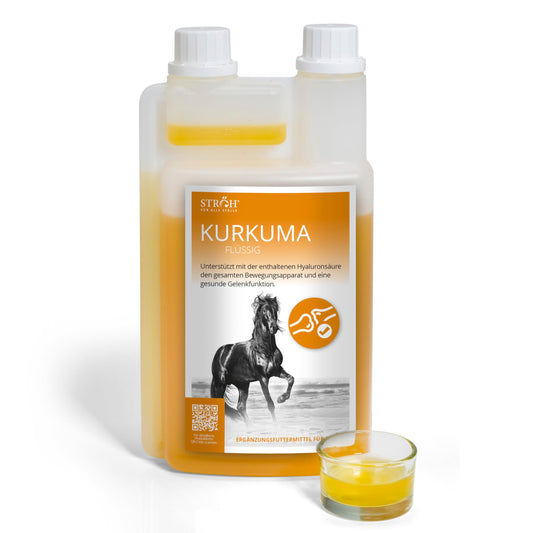 STRÖH Turmeric for Horses (1L dosing bottle) • Supports healthy joint function in horses • Strengthens cartilage, ligaments, joints & tendons