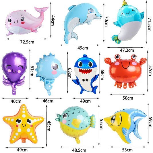 10 Pieces Mermaid Tail Balloons, Mermaid Helium Balloon, Mermaid Foil Balloon, Mermaid Tail Balloon, Balloons Birthday Decorations for Kids Birthday Party Wedding Festival