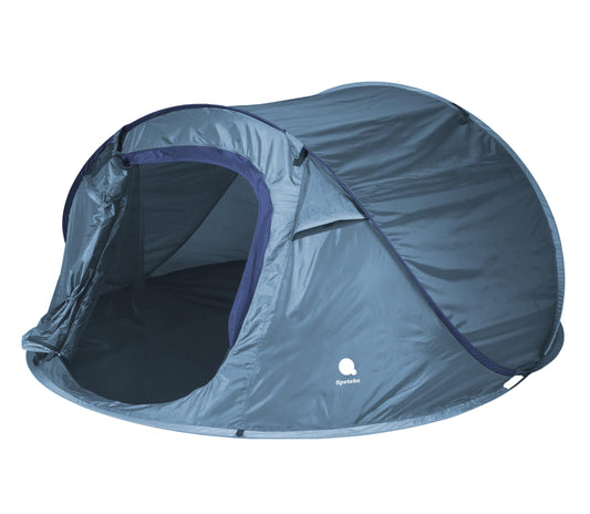 XXL Pop Up tent blue 240 x 210 cm - 3 people - Instant tent for trekking and camping - Automatic instant tent one-handed tent trekking camping tent including pegs + guy lines waterproof.