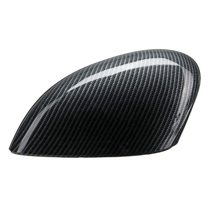1 pair of carbon fiber door mirror cover caps for front doors, left and right, replacement for Fiesta MK7 2008–2017.