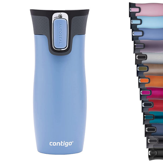 Contigo Unisex-Adult West Loop Autoseal Thermal Mug, Stainless Steel Insulated Mug, Coffee Mug To Go, BPA free, leak-proof travel mug with Easy-Clean Lid, keeps warm for up to 5h, 470 ml, Earl Grey