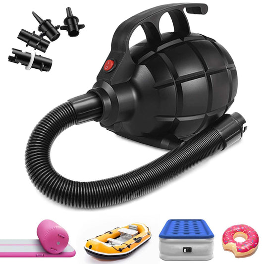 PPXIA Electric Air Pump, Electric Pump with 4 Nozzles for Inflatable Air Track Mat, Air Mattress, Swim Rings, Rafts, Water Beds, Boats, Kids Pools, SUP Boards, Yoga Balls, etc.