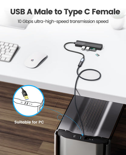 ORICO USB C Female to USB 3.0 Male USB A to 10Gbps USB3.2 Gen 2 Adapter Cable, USB A to USB C Female for USB 3.2 Gen1/USB3.1 Gen2 Compatible with Type-C Phone, Laptop, iPad 1M