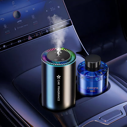 2025 car air freshener with 50ml perfumes (cologne), car electric scent, ultrasonic atomizer, intelligent 3 modes, car on/off switch, built-in battery, aroma diffuser lasts 5 months BJ-577.