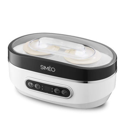 Simeo Siméo YVA640 Yogurt Maker, 20 W, for Classic Yogurt at Home, with Plant-based Drinks and Desserts, 125 ml, 500 ml - 30 x 17 x 15.3 cm, Plastic, 8 Ceramic Pots + 2 Glass