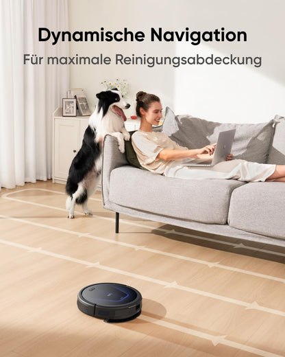 Eufy G50 Hybrid Robot Vacuum with Mop Function & 4,000Pa Strong Suction Power, Dynamic Navigation, Pro-Tangle-Free Brush, Mopping Pad for Light Surface Cleaning, Ideal for Pet Hair & Hard Floors