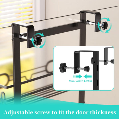 HapiRm Hanging Shower Caddy - Adjustable Hanging Shower Organizer with 4 Shower Baskets, Soap Dish, and Hooks, Over-the-Door Bathroom Shower Caddy