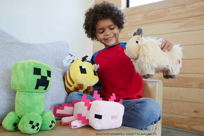 Mattel Minecraft plush figure, approximately 8 inches, soft, collectible gift for fans ages 3 and up HBN41, Yellow