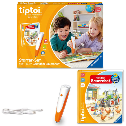 Ravensburger tiptoi Starter Set 00114: Pen and Farm Book - Learning system for children aged 4 years and older.