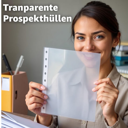 500x premium sheet protectors folder cover transparent in DIN A4 size - clear sleeves with punching holes - plastic covers for filing - sheet protector film & covers